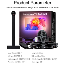 TV LED 백라이트 카메라 주변 스트립 조명 몰입형 LED 컬러 스트립 LED 조명 55-65 TV PC LED RGB 테이프, 02 발광 Color2, 02 US Plug