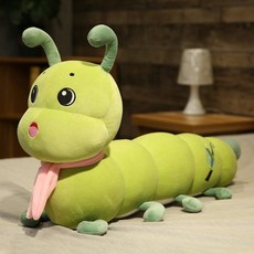애벌레 수면 애착인형 대형 베개 귀여운 긴 선물 봉제 곤충 바디필로우 장난감, 130cm, 에메랄드 그린
