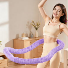 부드럽고 뱃살끼지 않는 풀커버 무소음 고탄성 소프트 개미허리 훌라후프, 1개, 퍼플, 2.5kg