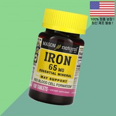 메이슨 내추럴 철분 아이언 철 65mg 100정 Mason Natural Iron 100 Tablets, 1개