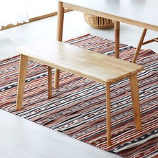 [리비니아] 캔버 고무나무 원목 2인 벤치/식탁의자/벤치의자, 내츄럴