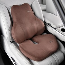 조절 가능한 스트랩이 있는 커버라도 가죽 자동차 헤드레스트 베개 목 헤드 지지대 운전자 머리 근육 이완 운전 피로 해소 통기성 및 탈착식 커버 블랙, Coffee, Seat Cushion +