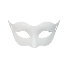 復古金屬感半臉面具 舞會派對萬聖節眼罩, 復古光板 - 白, 1個