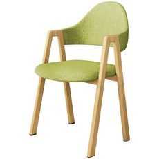 木質扶手餐椅 北歐簡約風格, 淺綠, 1件