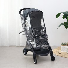 맘네스트 부가부 버터플라이 절충형/휴대용 유모차 호환 커버 사계절 방풍 방수 레인 커버, M타입-레인(투명)-블루블랙, 1개