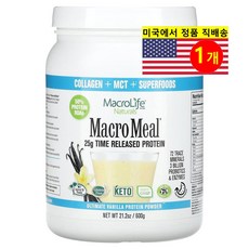 Macrolife Naturals 메크로밀 얼티메이트 프로틴 파우더 바닐라 맛 MacroMeal Ultimate Protein Powder, 1개, 600g