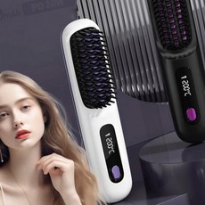 무선 고데기 휴대용 빗 머리 스타일링 여행 접이식 헤어, 블랙, 상세페이지 참조