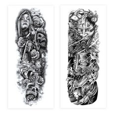 고릴라 긴팔 타투 스티커 문신 이레즈미 대형, 혼합 2종 (세트C), 1세트