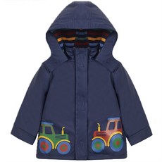 JoJo Maman BeBe 兒童防雨防風刷毛外套 拖拉機圖案