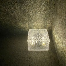 太陽能冰磚燈 地埋燈 LED草坪燈 庭院花園景觀燈, 暖光（4LED）