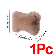 1Pc 겨울 자동차 목 베개 플러시 좌석 휴식 탄성 머리 받침 쿠션 컴포트 따뜻함 인테리어 액세서리, 01 빠른, 10 Brown-1Pc