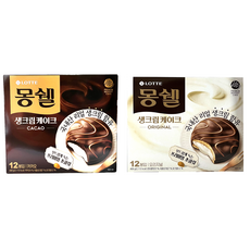 롯데제과 몽쉘 생크림 케이크 오리지널 384g 2p + 카카오 384g 2p 세트, 408g, 1세트