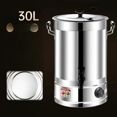 전기물끓이기 수도꼭지 전기냄비 대용량 304스텐 업소용 전기 국솥 육수통, 3.5L, 30L 포함, 기본 색상