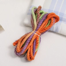 3M/lot 3.5mm 그라데이션 컬러 3가닥 면 로프 의류 봉제 홈 장식 DIY 수제 공예 액세서리 제작용, 01 빠른  Mainland, 09 07
