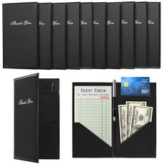 FLKQC 레스토랑 수표 발표자 10팩 22.9 x 12.7cm(9 5인치) 게스트 체크 카드 홀더 Severs를 위한 골드 감사 인쇄물 레스토랑 바 및 카페용 빌 북, FLKQC 레스토랑 수표 발표자, 10팩 22.9 x