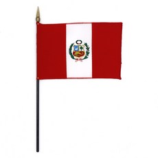 인사동공예 미니 탁상기 깃발 세계 국기 만국기 10x15cm, 1개, 페루