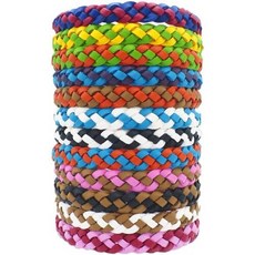 Yicdfur 모기 퇴치 팔찌 12개입 해충 반지 천연 무독성 야외 사용 성인 및 어린이용 사이즈 조절 가능, 단일구성