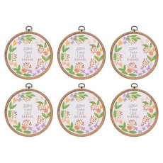 PATIKIL 6개 세트 자수 프레임 14.5cm 자수 프레임 원형 조절 가능 크로스스티치 도구 PVC 플라스틱제 링 자수 프레임 펀치 니들 후프 재봉 바늘 작업 DIY 핸드메이드