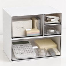 모디홈 책상수납장 미니 서랍 데스크 오거나이저, 1개, 투명화이트