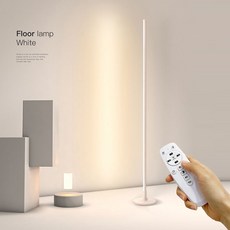북유럽 LED 장스탠드 스틱 플로어 3색 모드 거실 침실 조명 무드 등 인테리어 상품 [리모컨포함], 화이트
