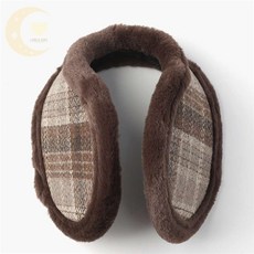 비비의잡화점 체크 방한 귀마개 브라운 귀돌이