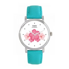 Toff London 토프 런던 TLWS-77935 여성용 핑크 히비스커스 플라워 시계 643621