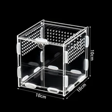 파충류 테라리움 번식 탱크 아크릴 상자 케이지 소형 곤충 도마뱀 가정 및 사무실용, 12 10x10x10cm