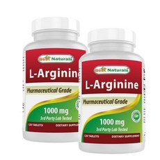 베스트 네츄럴스 엘아르기닌 1000mg Best Naturals L-Arginine, 2개, 120정
