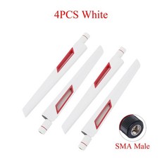 컴퓨터 네트워크 카드 WLAN 라우터용 밴드 WiFi ASUS SMA/RP-SMA 2400-5900Mhz 2.4G 5.8G 10dBi 4개, 03 SMA White