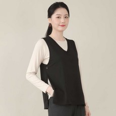 애비뉴투지 엄마옷 브이 옆단추 봄 가을 트임 조끼 V10593