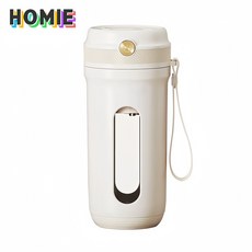 HOMIE 믹서기 이중배터리 무선충전 휴대용 강력한얼음 분쇄 소형 빠른 충전빠르고 쉽게청소 가능가정용 믹서기, 하얀색