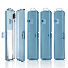 Roucerlin 치약 및 칫솔 여행용 케이스 스냅온 여행용 칫솔 홀더 여행 욕실 자동차 휴대용 휴대용 칫솔 케이스 보관 용기 (투명 컬러), 투명 블루