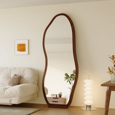 復古風異形落地全身鏡 家居穿衣鏡, 青黛黑（無底托）,120*40