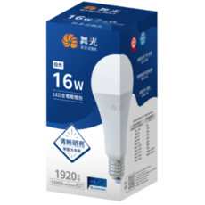 DANCELIGHT 舞光 LED 燈泡 16w 白光/黃光/自然光 全電壓 高光效, 白色, 1個