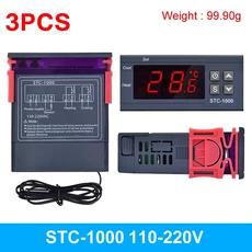 호환 인큐베이터 온도 조절기 릴레이 난방 냉각 12V 24V 220V용 STC-1000 STC 1000 LED 디지털, 01 3PCS 220V