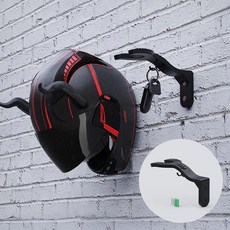 예삐스토어 헬멧 벽걸이 홀더 거치대 걸이 오토바이 자전거, 블랙