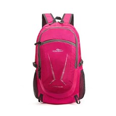 DINGDINGRAT超輕摺疊40-50L防水登山雙肩包夏季戶外旅行, 玫紅色