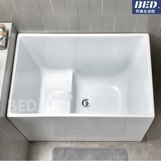 浴缸日式深泡泡澡缸亞克力浴缸獨立浴缸泡澡桶日式小戶型加深方形小浴缸亞克力獨立式成人家用浴盆迷你坐式浴池, 0.9米有座加深浴缸, 1個