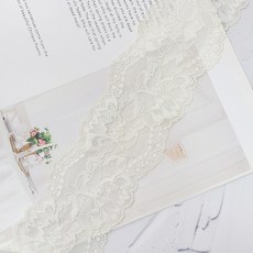 [마이원단] sc2977 6.5cm 스판 레이스 플라워 아이보리, 1개