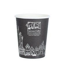 black 10온스(325ml) 테이크아웃컵 100개 종이컵 핫컵, 1개