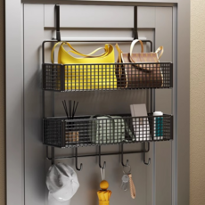 휴랫 다용도 고급 도어행거, 블랙