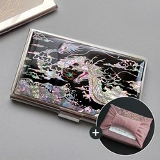 드리다샵 전통 자개 명함케이스 휴대용 명함지갑 카드케이스 외국인선물, 04 용+보자기포장, 1개