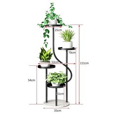 거실화분선반 식물 진열 꽃집 화분 행거 선반 높은 블랙 3단 스탠드, D. 업그레이드 검정 오른쪽, 1개, 업그레이드블랙 오른쪽 대리석 받침대