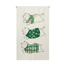 도어커튼 노렌 일본식 문 커튼 거실 침실 파티션 입구 귀여운 고양이 프린트 드레이프 주방 걸이식 하프, 80x130cm, 02 CKY00960