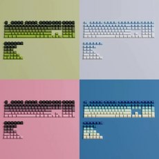 [트루펙트] Veekos 측면각인 키캡 135개입 그라데이션 키캡 게이밍 키캡 오리지널 높이 AULA/MCHOSE키보드적용OK PBT키캡, 키캡-블랙레드(측각)