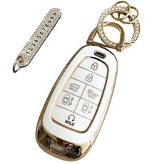 AB 프리미엄 TPU 키 케이스 + 큐빅오링 + 설치공구 + 전화번호키링 + 고급패키지, 크림화이트, AH-07