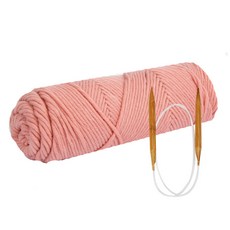 DIY針織棉線 4入+編織棒針 7mm+設計圖案, 21 號印度人, 1套