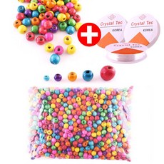 구슬공예 나무비즈 나무구슬 팔찌만들기 (대용량)-원형 5사이즈, 중 9mm