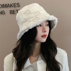 블랙폰드 여성 체크 무늬 와플 모자 겨울 뽀글이 털 버킷햇 1003547EA pon+19927yv, 본상품선택, 본상품선택