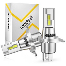 울트라 브라이트 화이트 LED 자동차 헤드라이트 6000K 고출력 주행용 전구 플러그 앤 플레이, H4, 2개